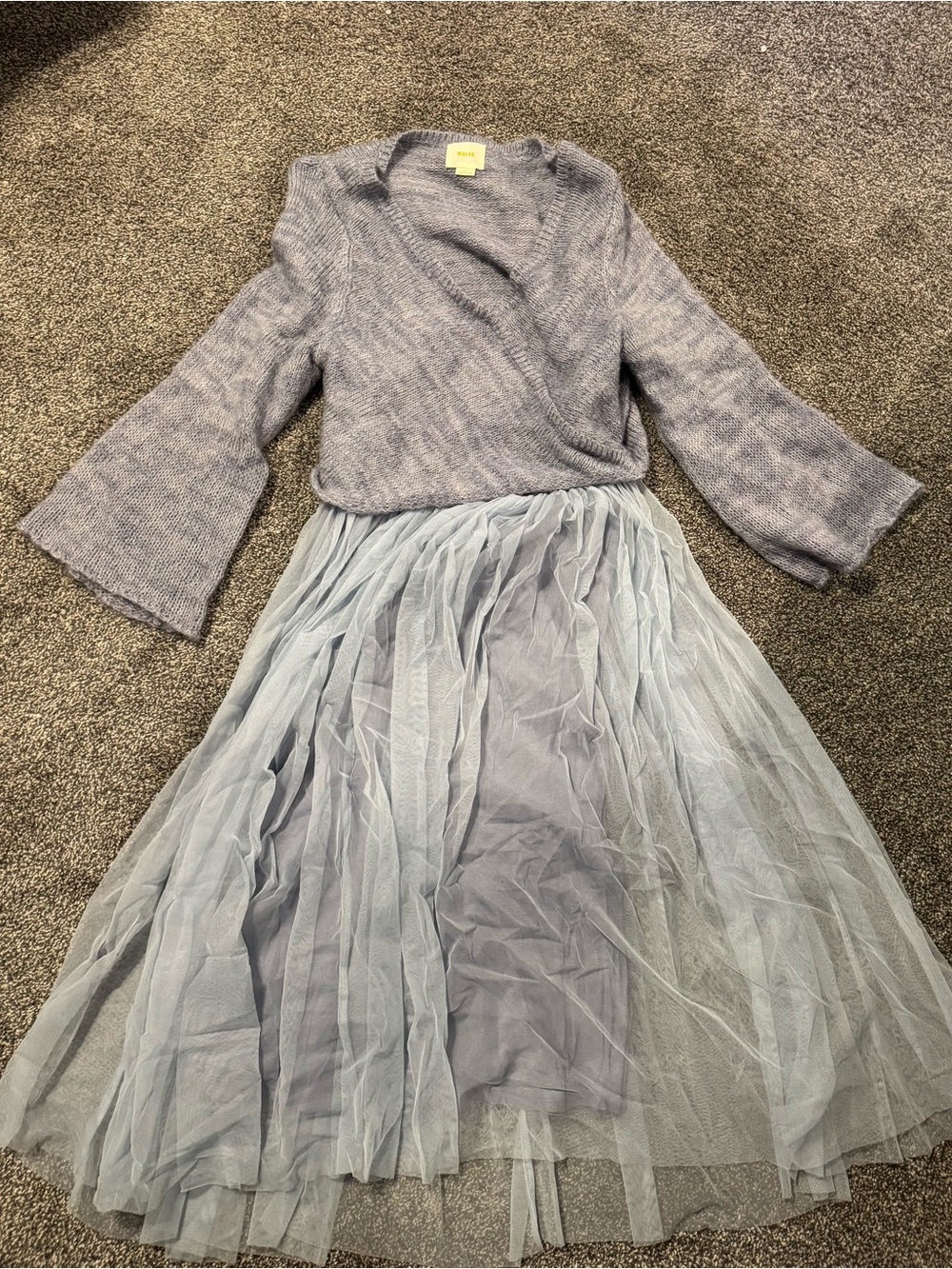 Maeve Knit Wrap Sweater with Pale Blue Tulle Skirt *Anthropologie*